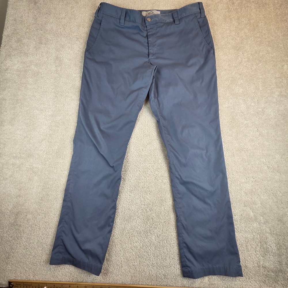 Bluffworks Original Travel Pants Mens 34x29 Blue Gray Chino Made in USA